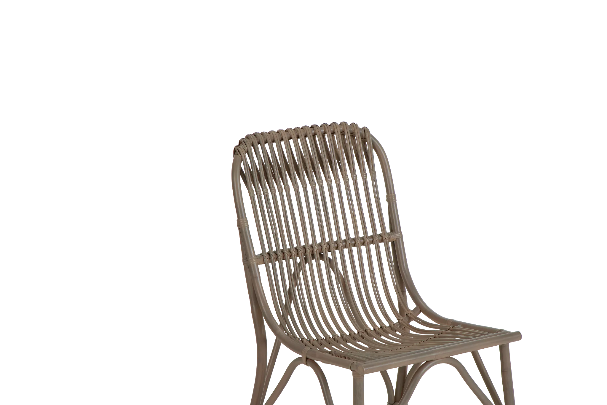 Greenwich Gray Rattan Side Chair