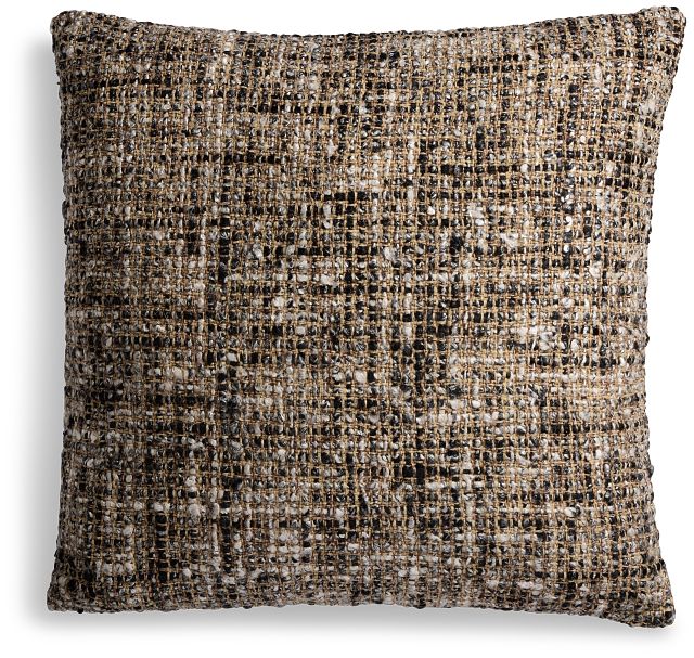 Porticia Black 24" Square Accent Pillow