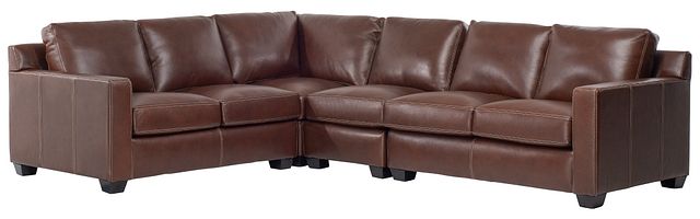 Carson Medium Brown Leather Medium Two-arm Sectional
