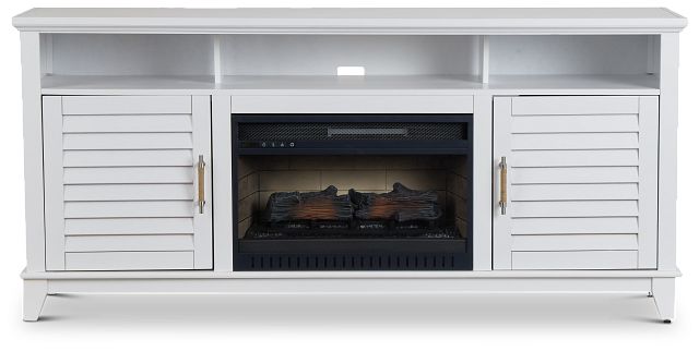 Cape May White 72" Tv Stand With Fireplace Insert (1)