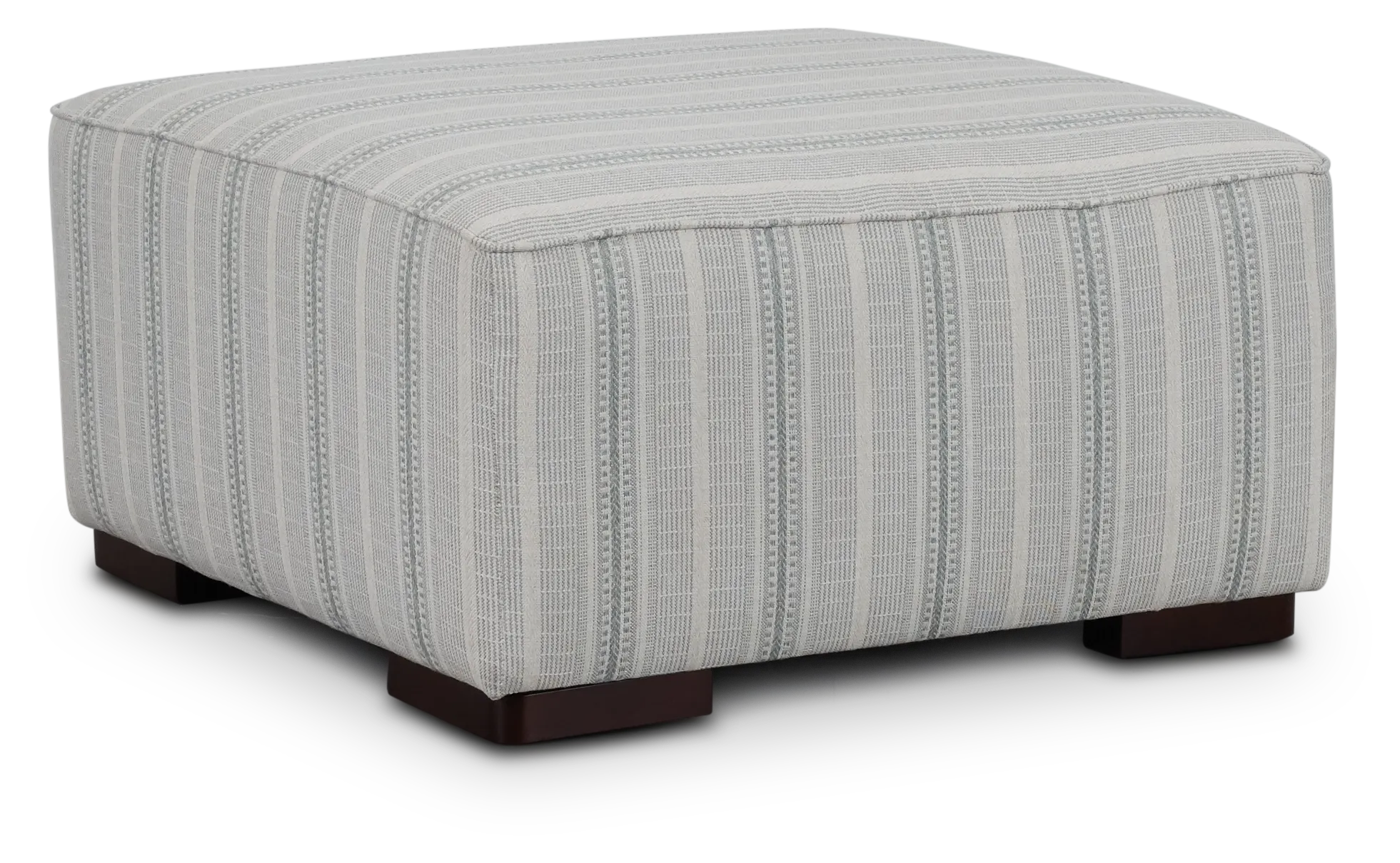 Farmhouse Green Fabric Cocktail Ottoman