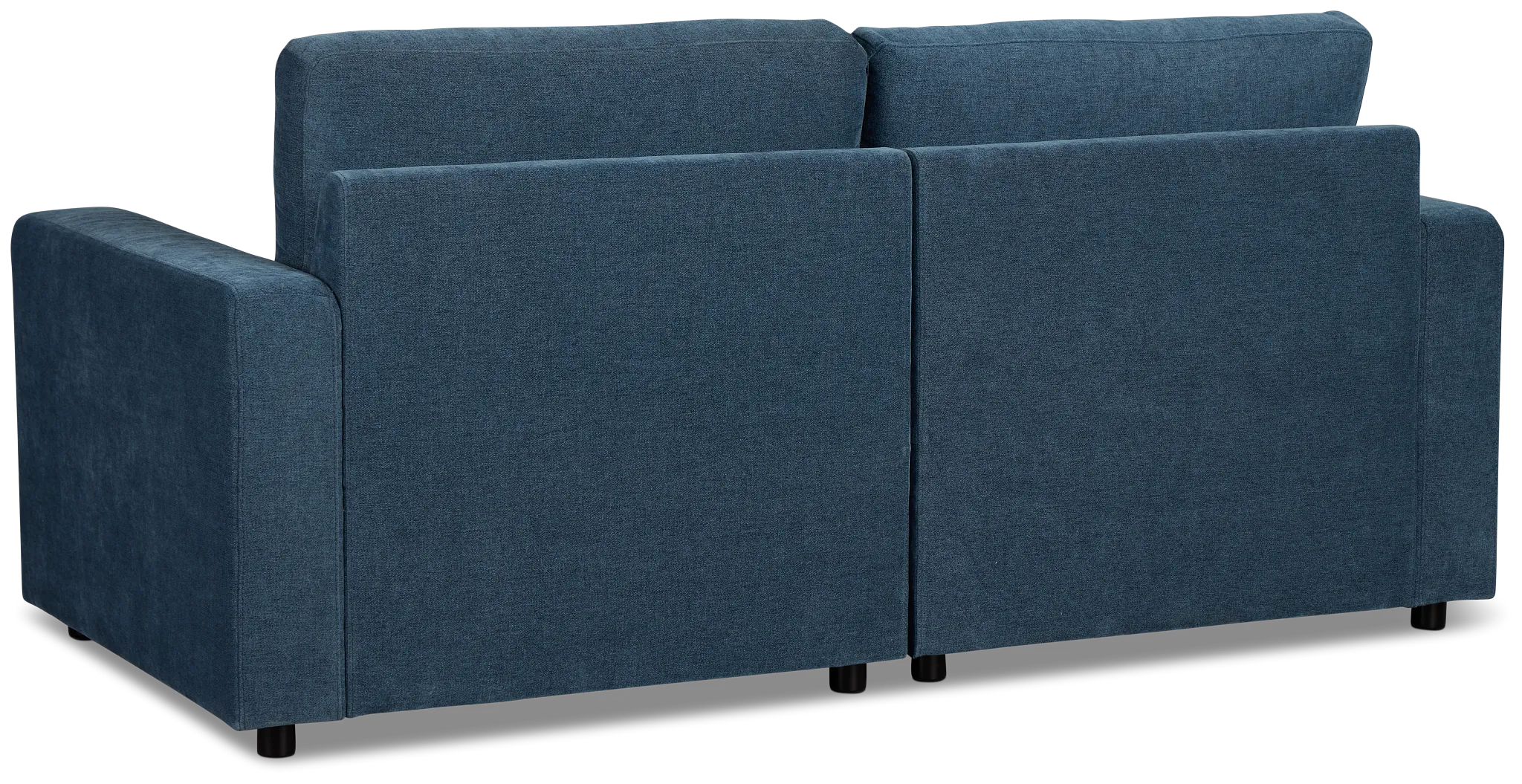 Addie Blue Fabric 2-piece Modular Storage Sofa