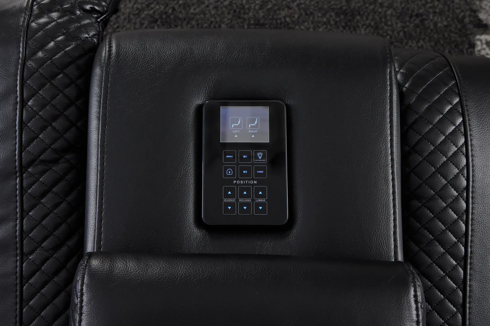 Troy Black Micro Power Reclining Console Loveseat Troy Black Micro Power Reclining Console Loveseat