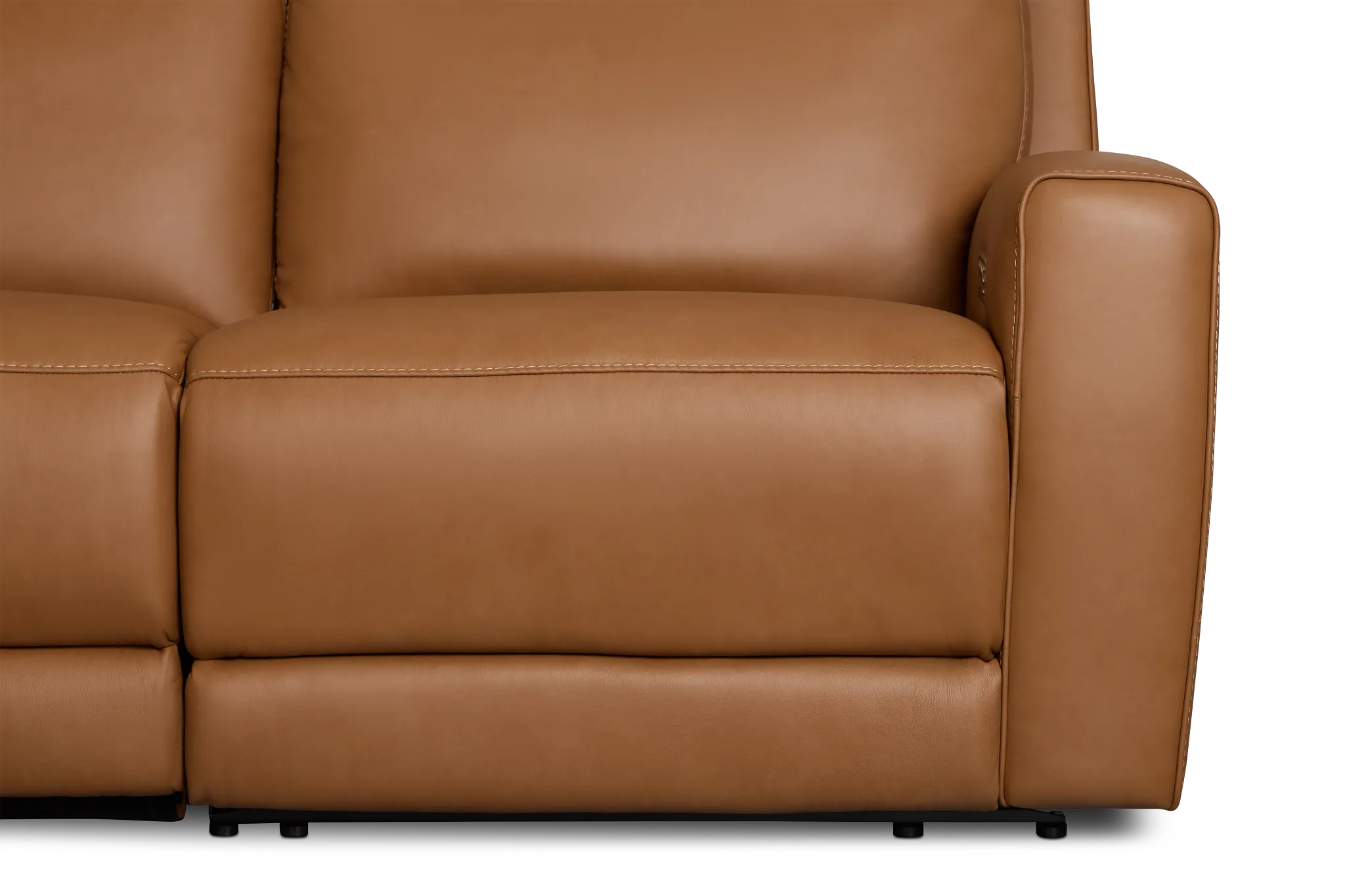 Flexsteel Belmont Medium Brown Lthr/vinyl Small Triple Power Reclining Two-arm Sectional