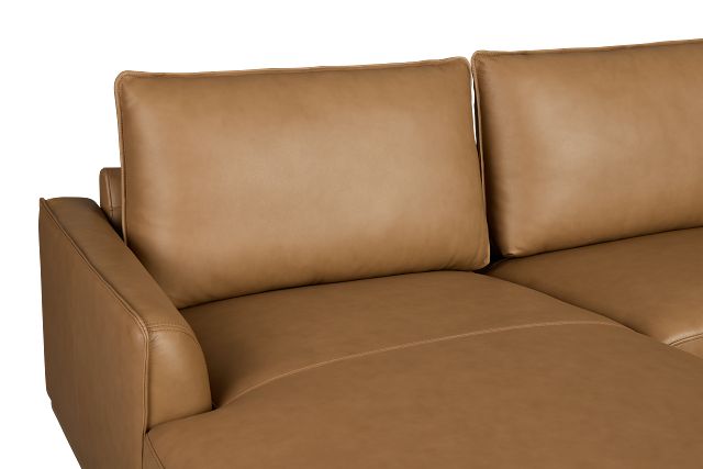 Tessa Light Brown Leather Left Chaise Sectional