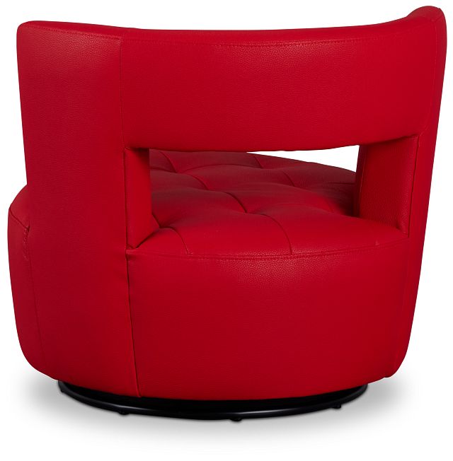 Zion Red Micro Swivel Accent Chair