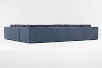 Destin Peyton Dark Blue Fabric 8-piece Modular Sectional