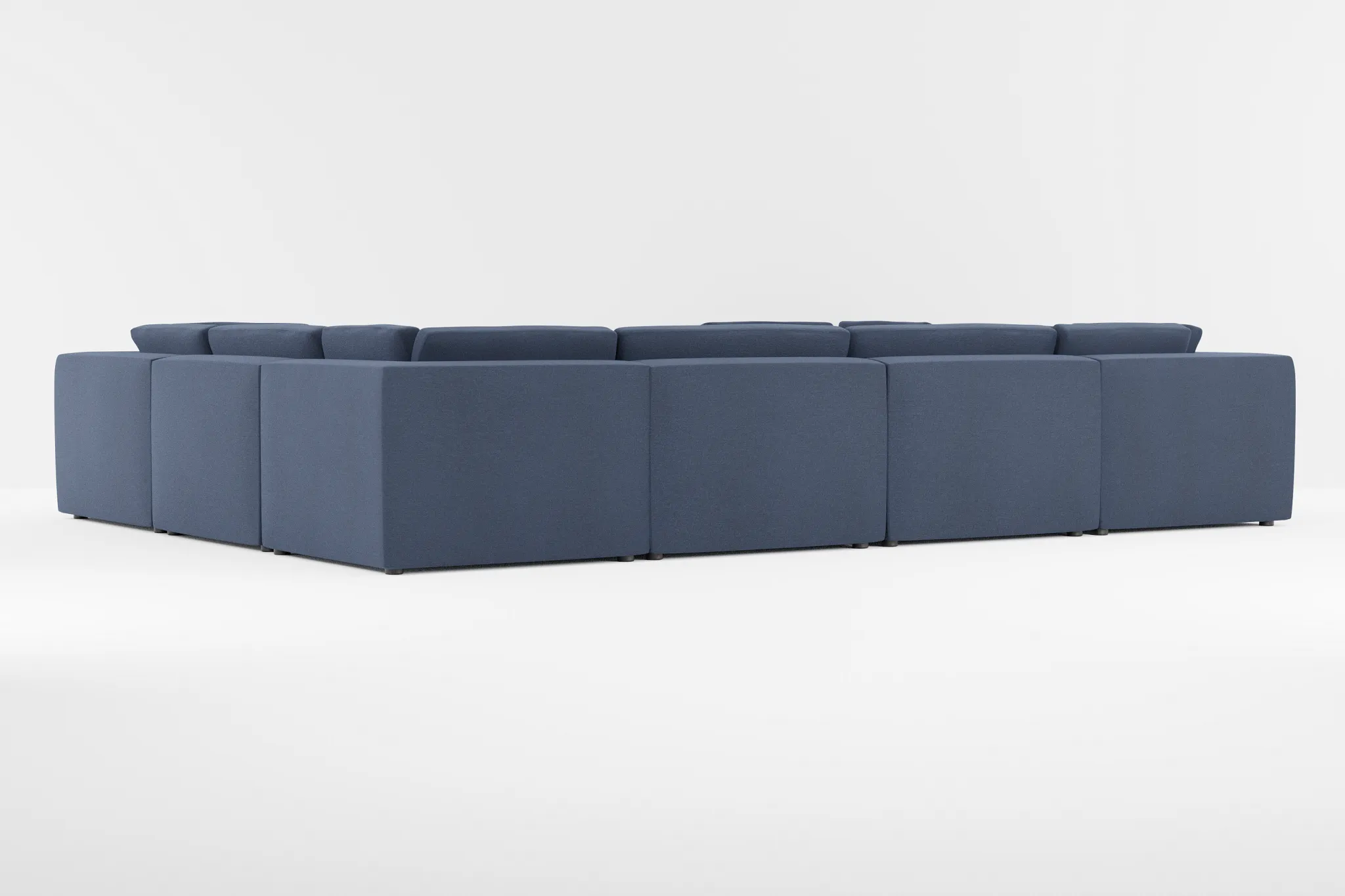 Destin Peyton Dark Blue Fabric 8-piece Modular Sectional