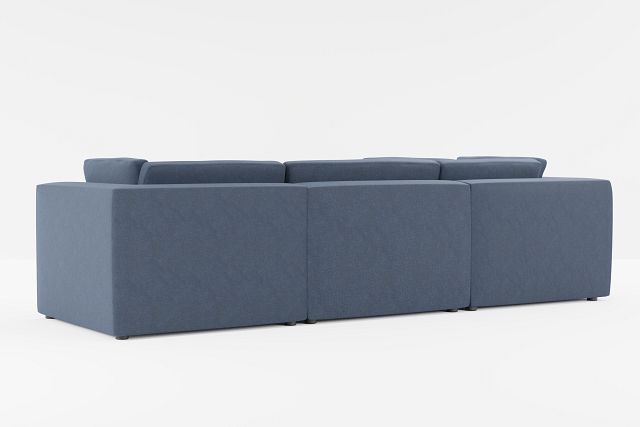 Destin Maguire Blue Fabric 5pc Bumper Sectional
