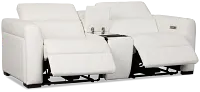 Melody White Micro Power Reclining Console Sofa