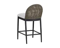 Selma Whitegray 24" Upholstered Barstool