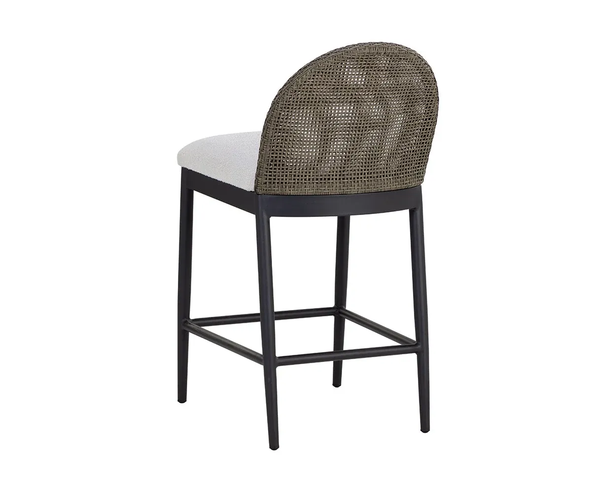 Selma Whitegray 24" Upholstered Barstool