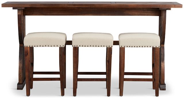 Joplin Dark Tone High Table With 3 Backless Barstools