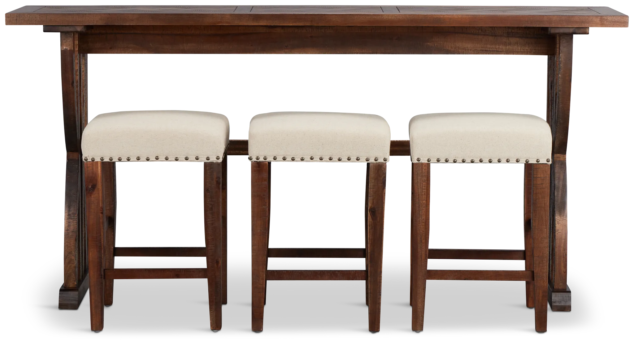 Joplin Dark Tone High Table With 3 Backless Barstools