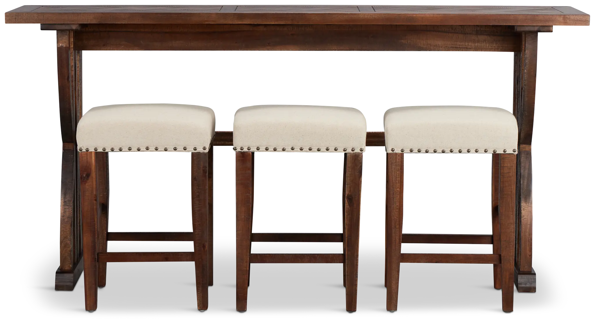 Joplin Dark Tone High Table With 3 Backless Barstools Joplin Dark Tone High Table With 3 Backless Barstools
