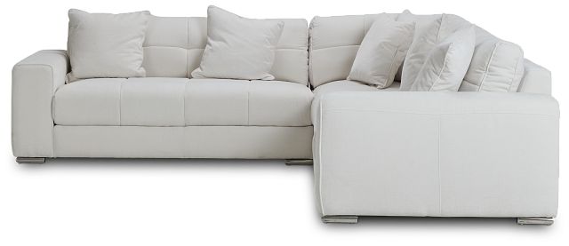 Brielle White Fabric Small Two-arm Sectional