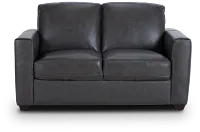Lane Dark Gray Lthr/vinyl Loveseat