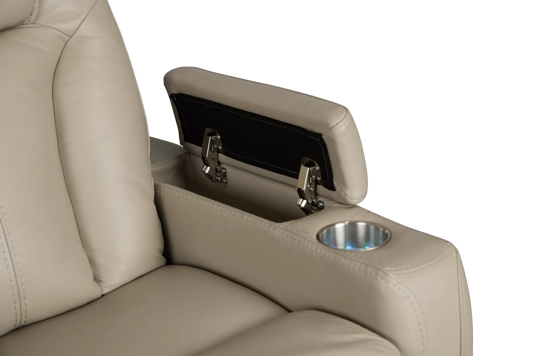 Optimus Beige Lthr/vinyl Power Recliner