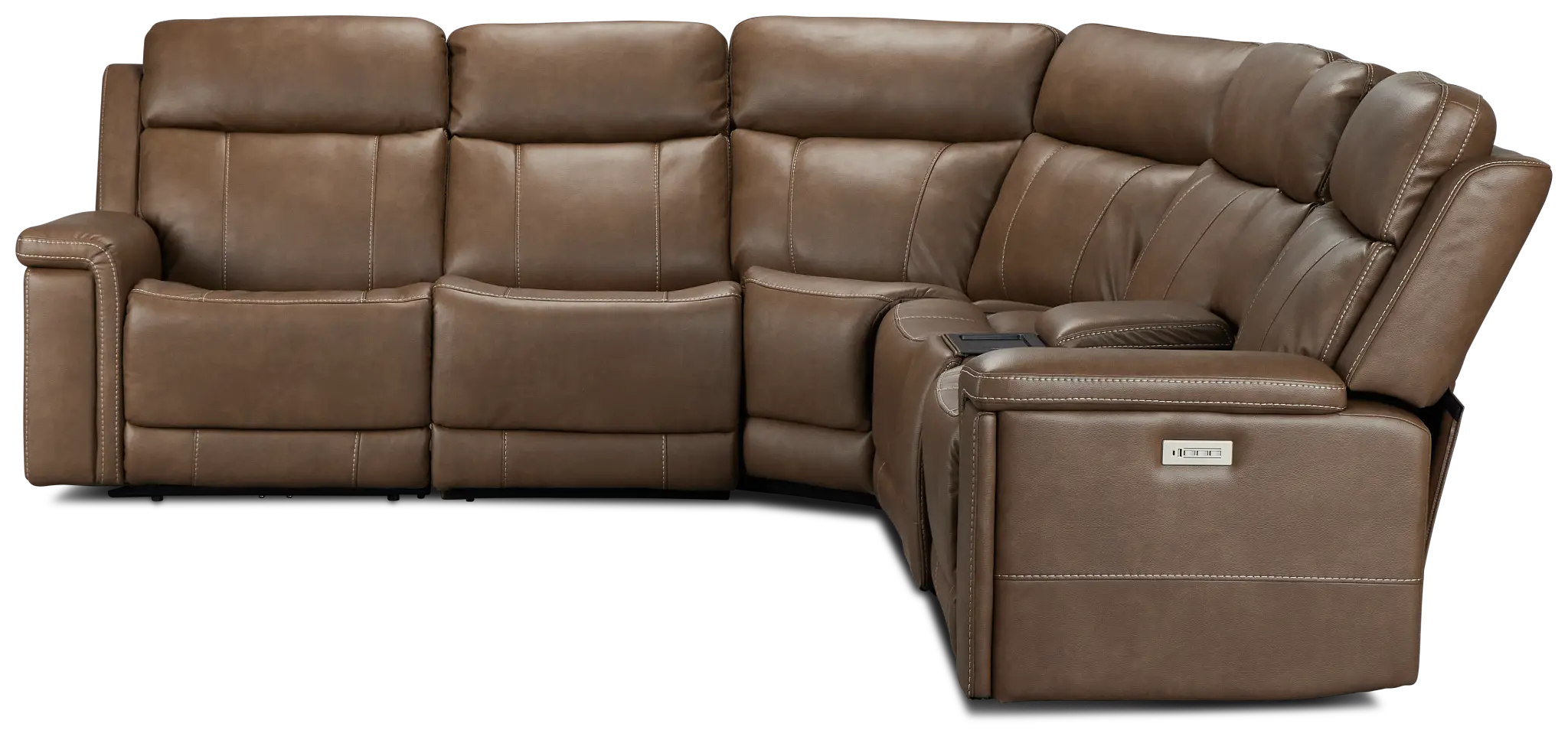 Jayden Brown Micro Medium Dual Power 2-arm Reclining Sectional Jayden Brown Micro Medium Dual Power 2-arm Reclining Sectional