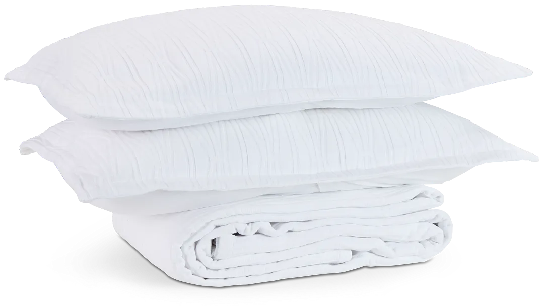 Talia White Coverlet Set