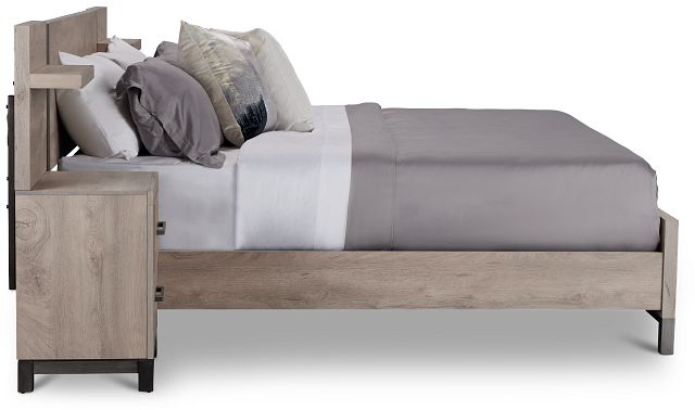 Evanston Gray Spread Bed W/ Two Nightstands