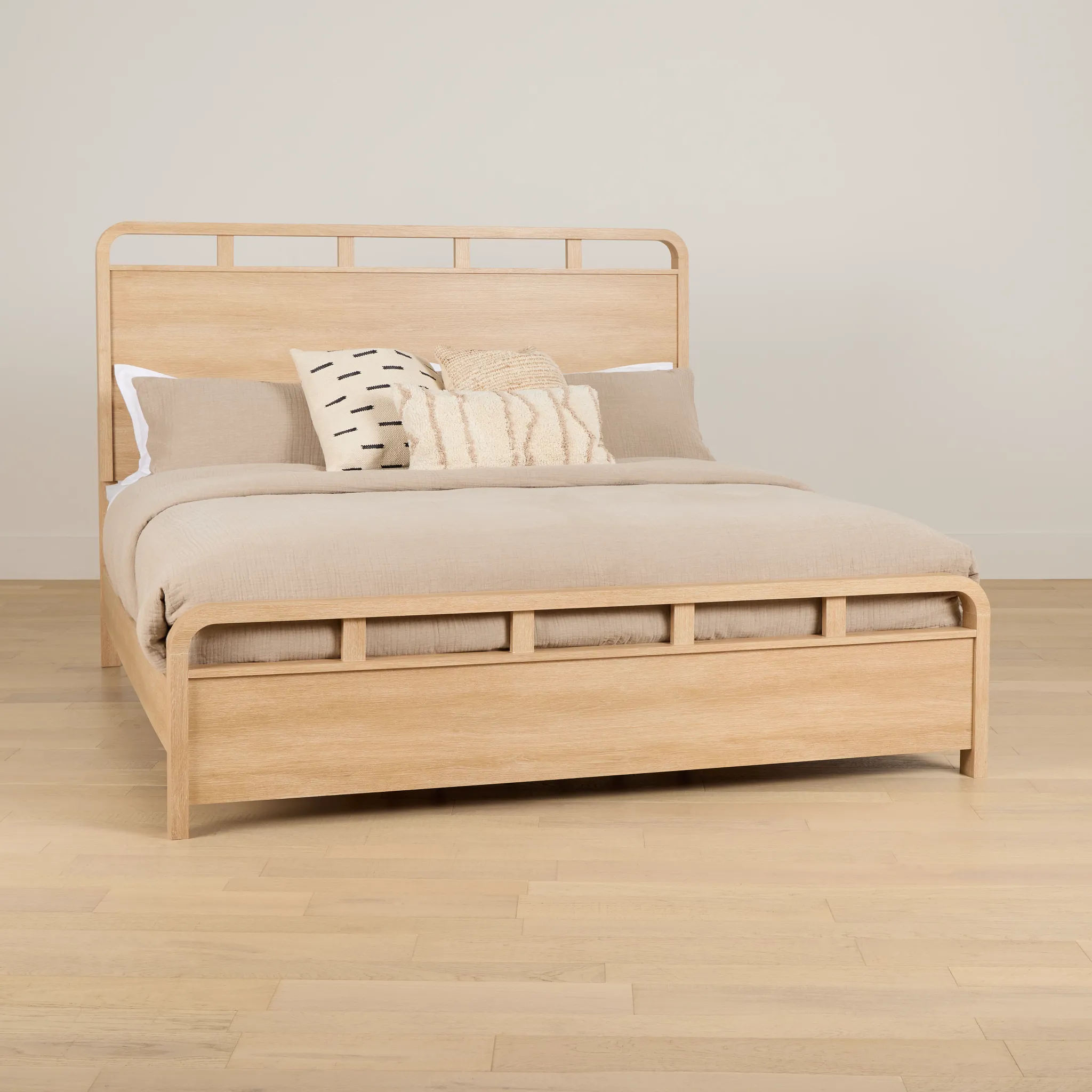 Lyndie Light Tone Panel Bed