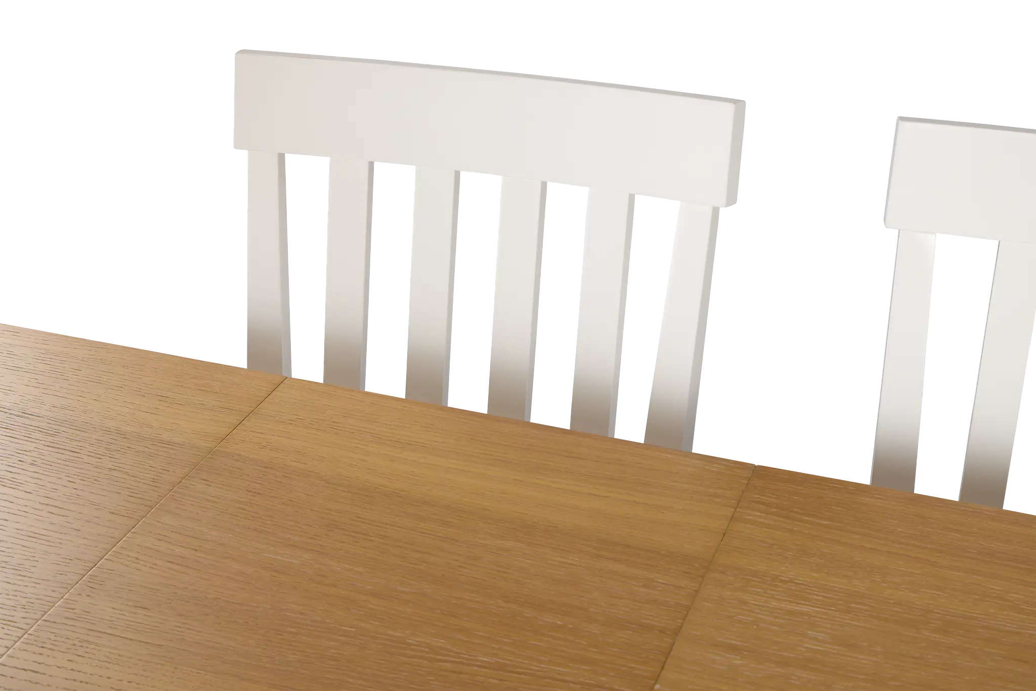 Nantucket Two-tone Light Tone Trestle Table & 4 White Chairs Nantucket Two-tone Light Tone Trestle Table & 4 White Chairs