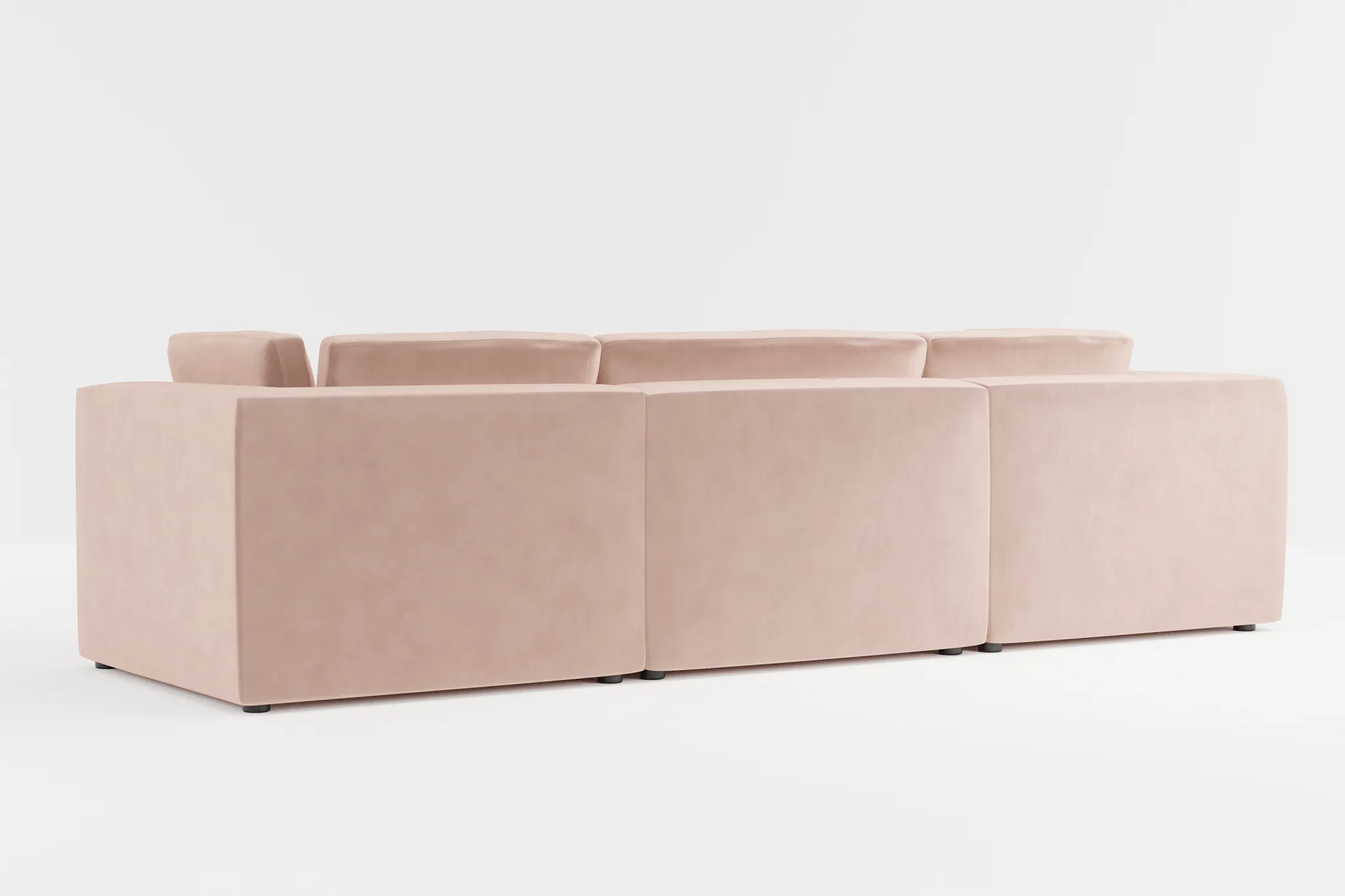 Destin Joya Light Pink Velvet 4-piece Modular Sectional