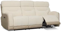 Travis Light Beige Fabric Power Reclining Sofa
