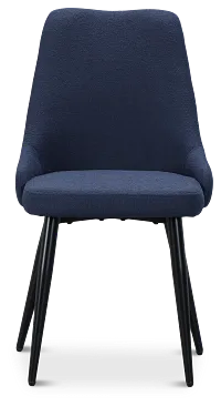 Andover Dark Blue Curved Upholstered Side Chair