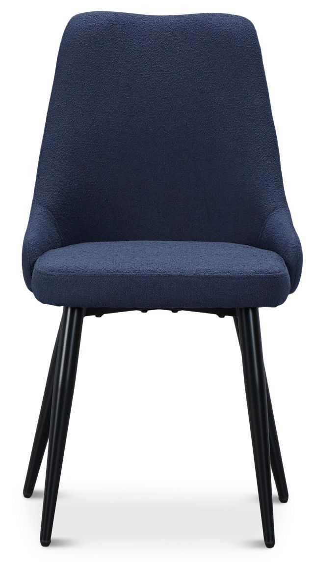 Andover Dark Blue Curved Upholstered Side Chair