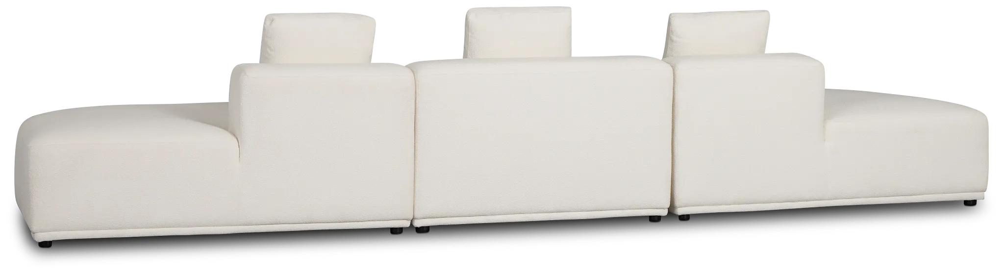 Catalina White Fabric 3-piece Modular Sofa