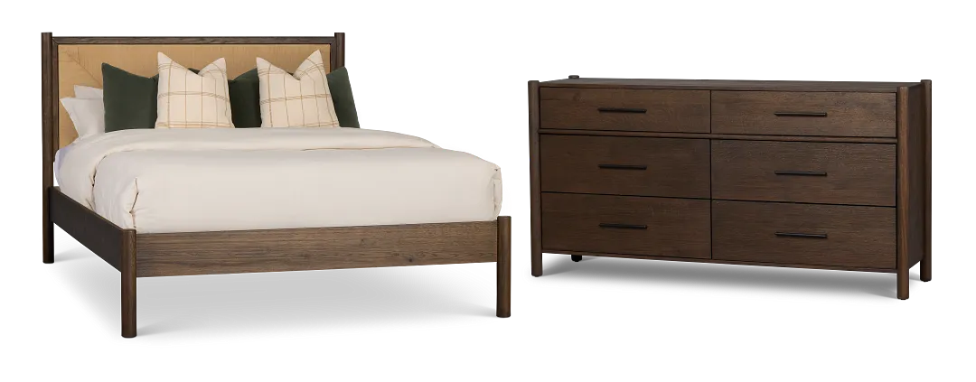 Santorini Dark Tone Woven Panel Bedroom