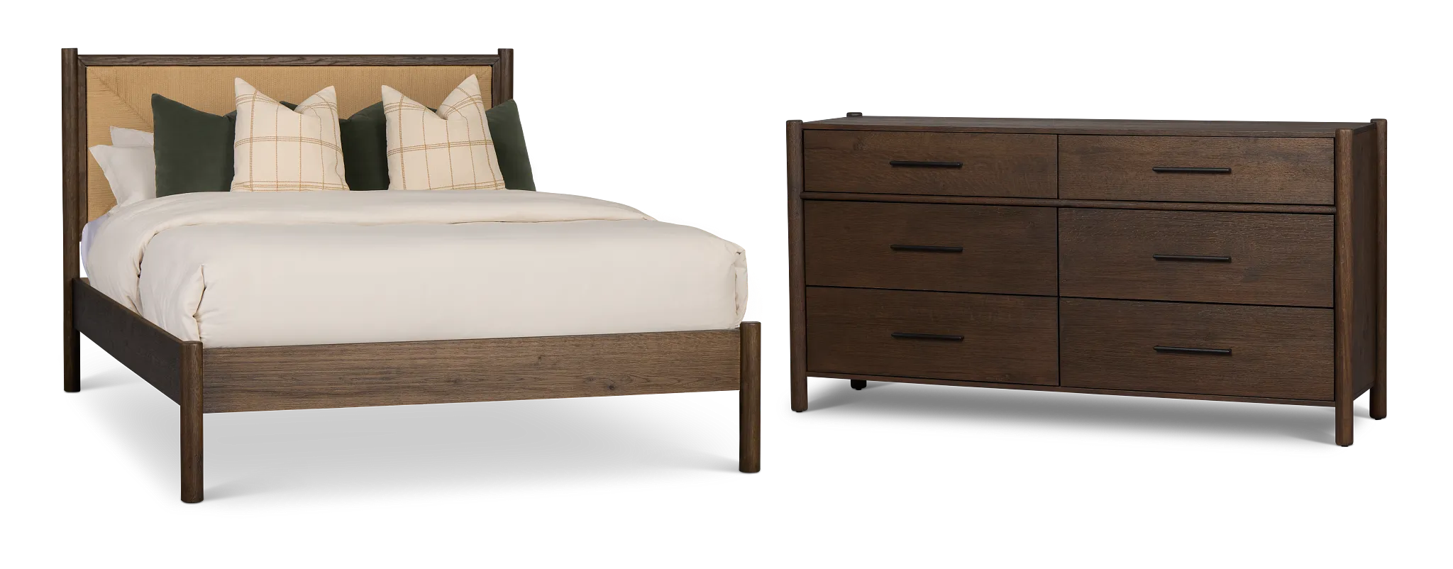 Santorini Dark Tone Woven Panel Bedroom