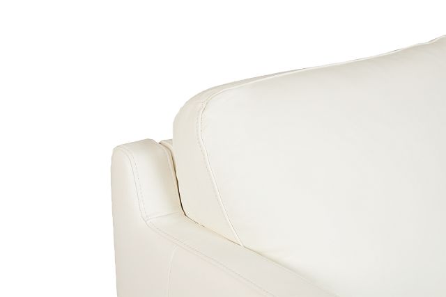 Amari White Leather Right Chaise Sectional