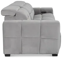 Gemma Light Gray Velvet Right Chaise Power Reclining Sectional