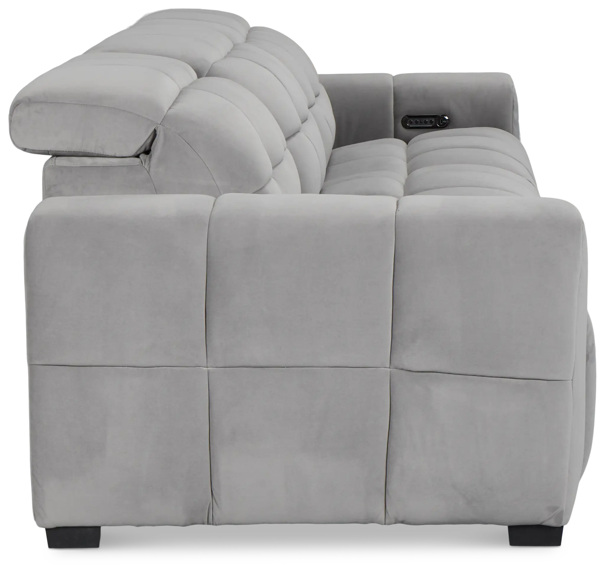 Gemma Light Gray Velvet Right Chaise Power Reclining Sectional Gemma Light Gray Velvet Right Chaise Power Reclining Sectional