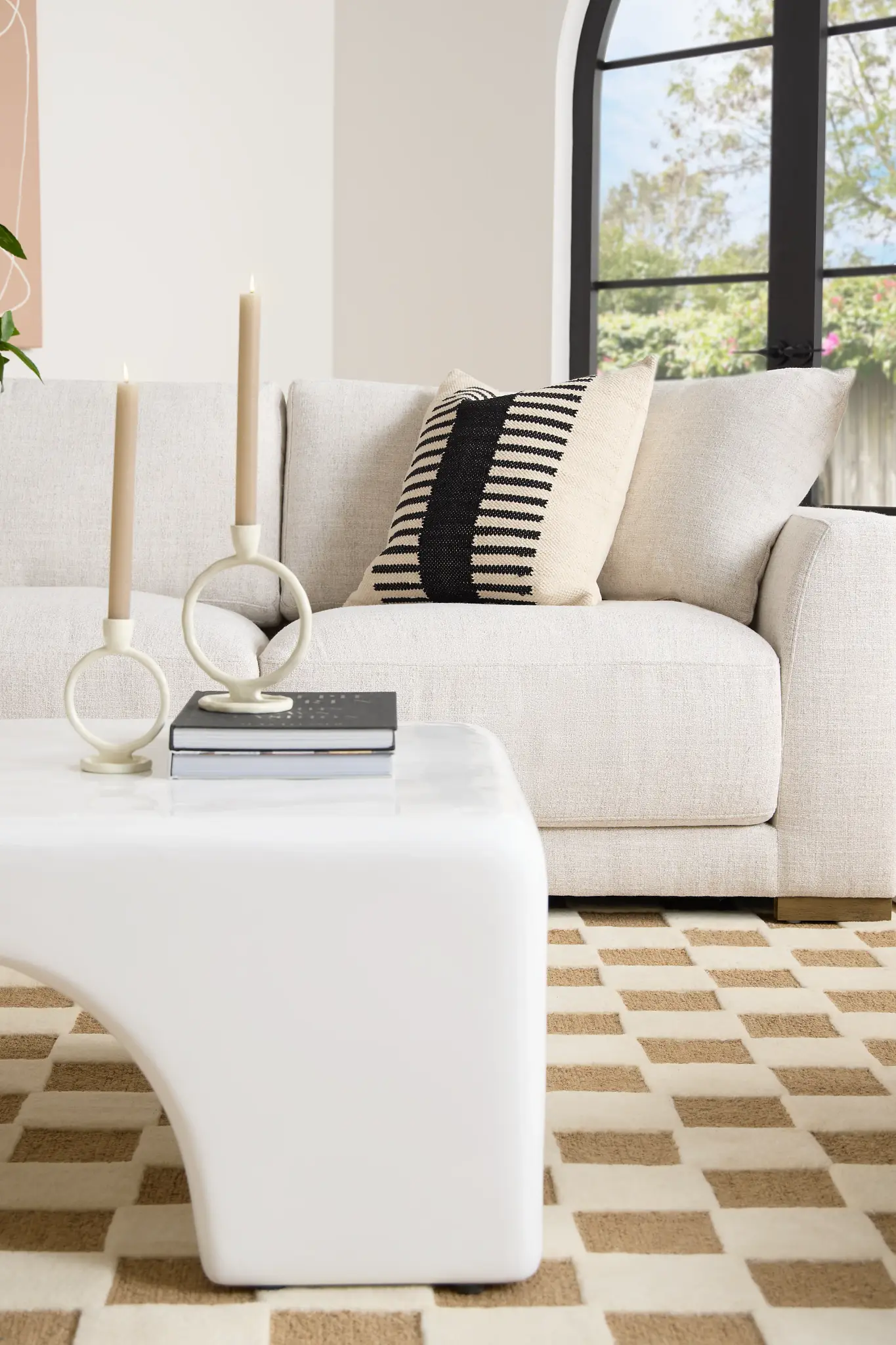 Maeve Light Beige Fabric Left-arm Cuddler Sectional Maeve Light Beige Fabric Left-arm Cuddler Sectional