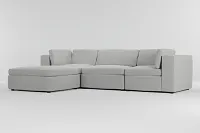 Destin Delray Pewter Fabric 4-piece Bumper Sectional