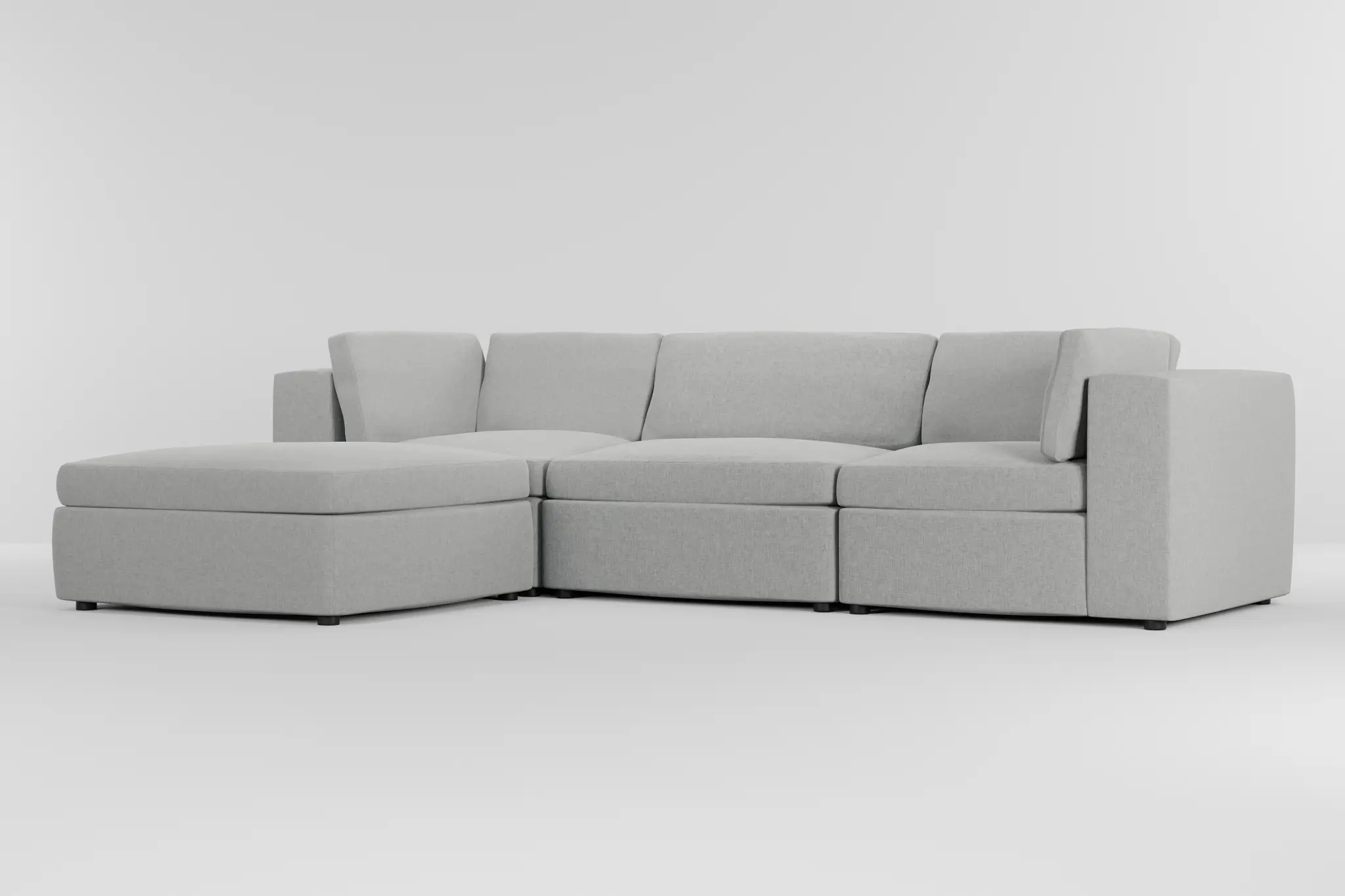 Destin Delray Pewter Fabric 4-piece Bumper Sectional Destin Delray Pewter Fabric 4-piece Bumper Sectional