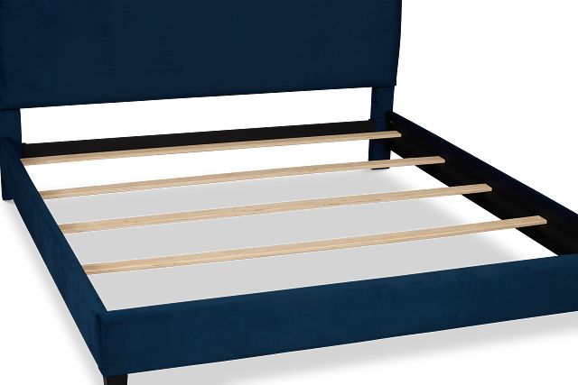 Lucy Dark Blue Uph Platform Bed
