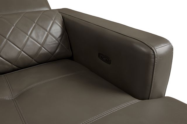 Ava Dark Gray Micro Large Dual Power Right Chaise Sectional