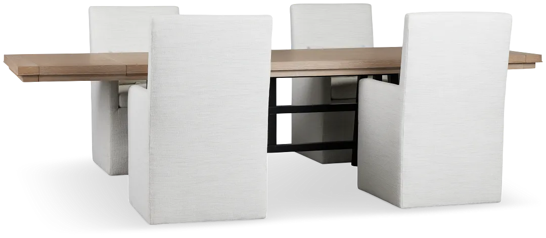 Southlake Two-tone Rectangular Table & 4 Upholstered Chairs