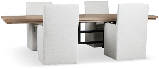 Southlake Two-tone Rectangular Table & 4 Upholstered Chairs
