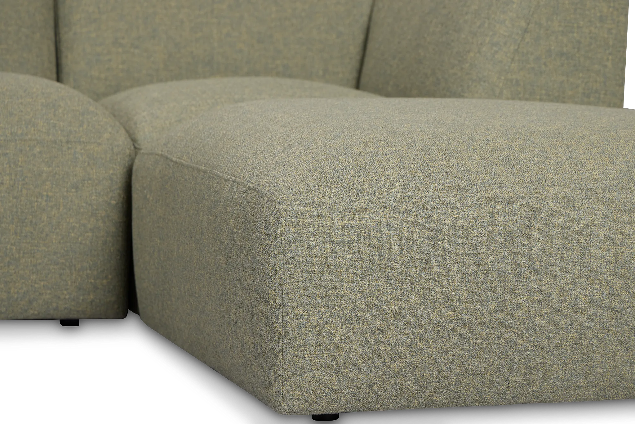 Baylor Green Fabric 4-piece Right Facing Bumper Sectional