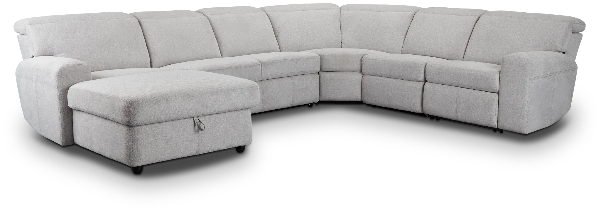 Callum Light Gray Storage Small Left Reclining Chaise Sleeper Sectional