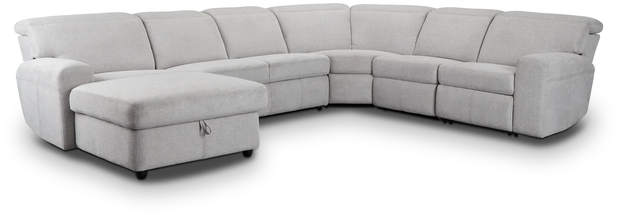 Callum Light Gray Storage Small Left Reclining Chaise Sleeper Sectional Callum Light Gray Storage Small Left Reclining Chaise Sleeper Sectional