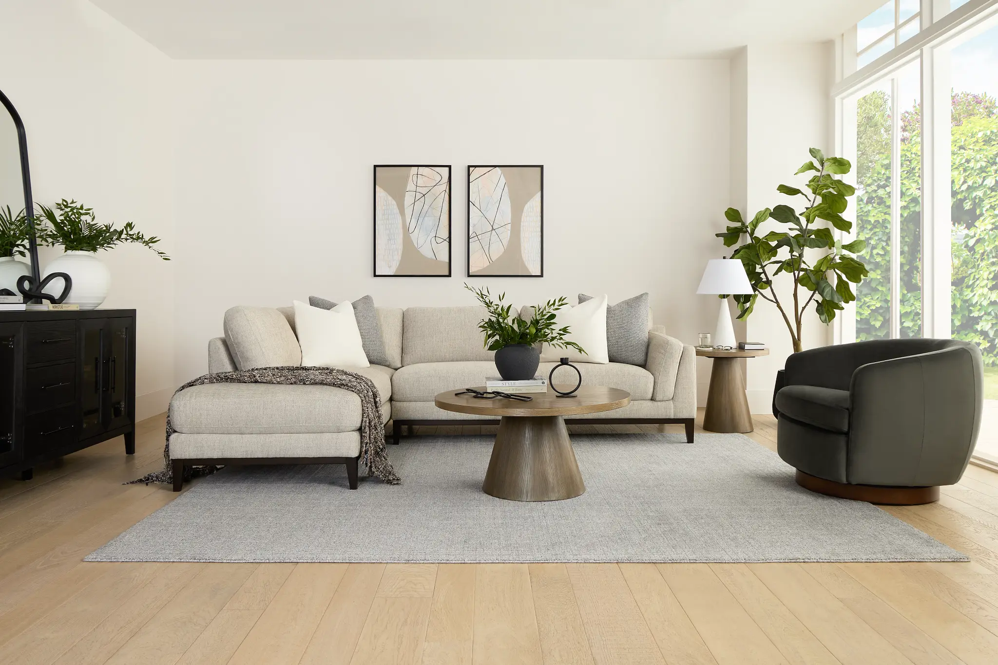 Alden Gray Round Coffee Table Alden Gray Round Coffee Table