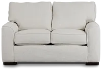 Austin White Fabric Loveseat