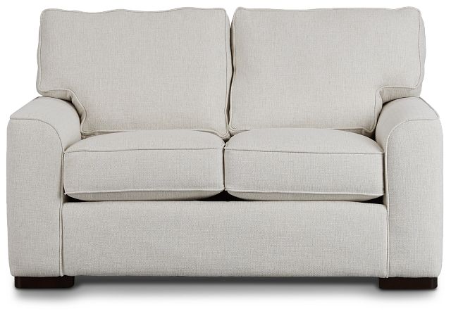 Austin White Fabric Loveseat